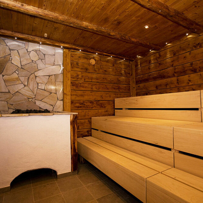 Sauna im Seehotel am Hopfensee.
